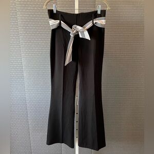 Semisweet Y2K Flare Pants with Striped Sash Belt